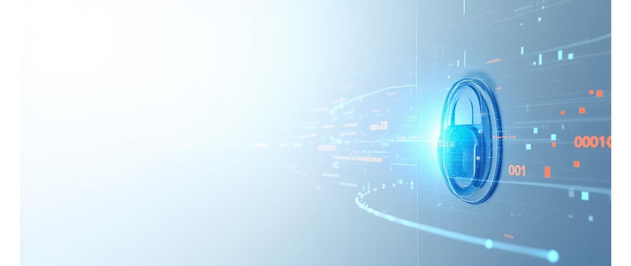 デジタル世界で個人情報を守る鍵と盾の抽象的な表現